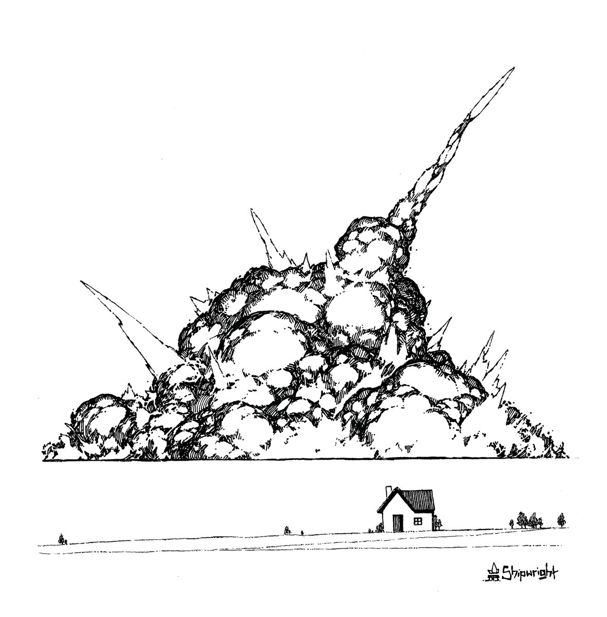 ShipwrightA's tweet image. The anti-missile barrier is indeed considered a daily necessity for 25th-century farmers.