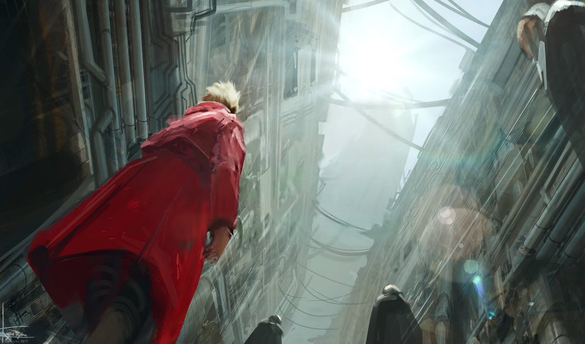 RenaRowny's tweet image. I like how these two Trigun Stampede concept artworks have the same vibe as this manga panel; the atmosphere has been captured perfectly.