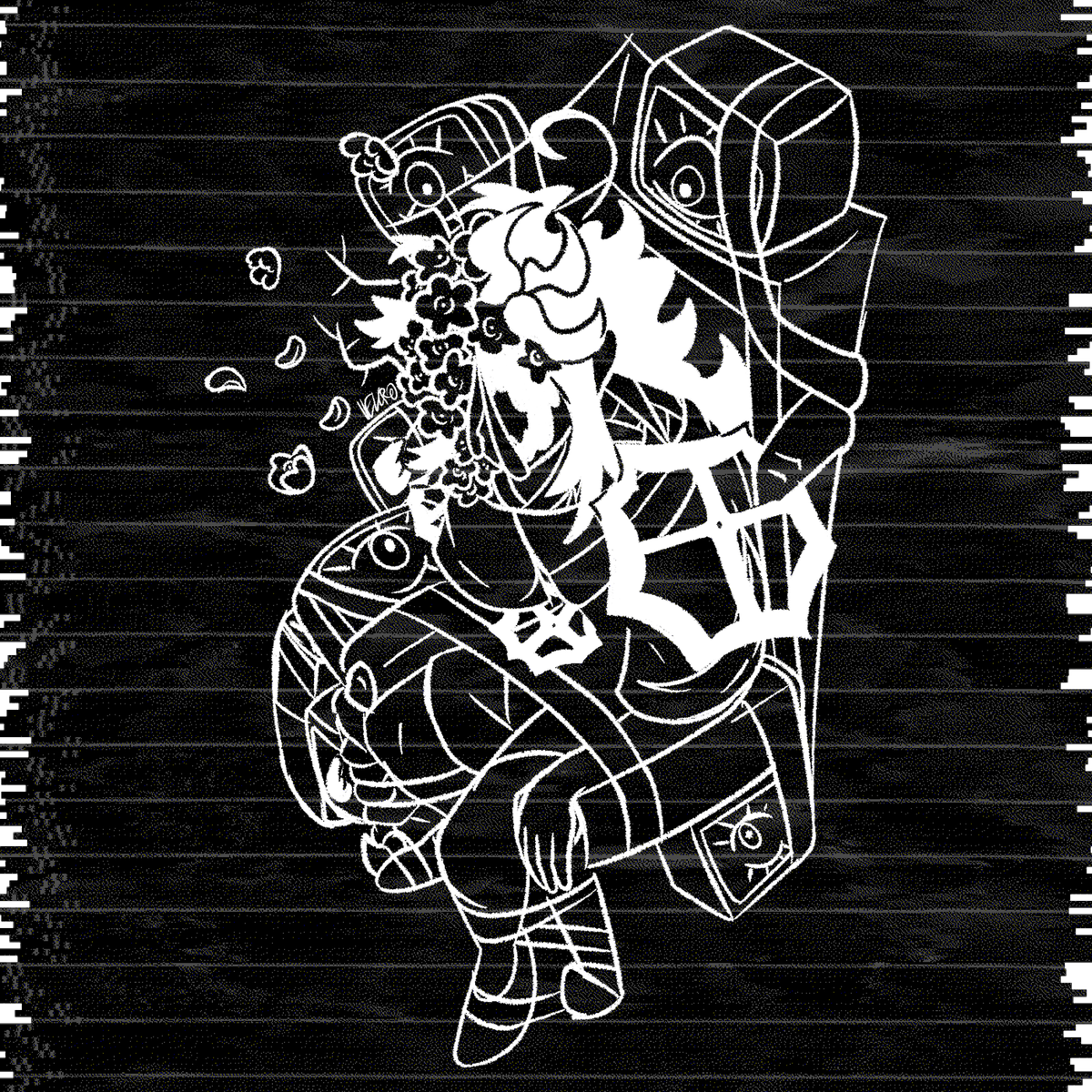 velcro_animates's tweet image. i didnt know if i wanted to do a halloween post, so here's a late evil fucked up horror design i scraped up for my persona for funsies