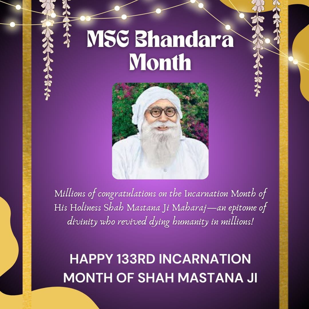 msgs_sheetu's tweet photo. To a great person whose Holy Incarnation Day is just around the corner. Distinguished Shah Mastana Ji Maharaj is his name. Following Saint Dr MSG Insan's footsteps has resulted in the peaceful, contented, and joyful lives of millions of people.🪔
#NovemberGreetings
#HappyDiwali https://t.co/SM67tQR4HH
