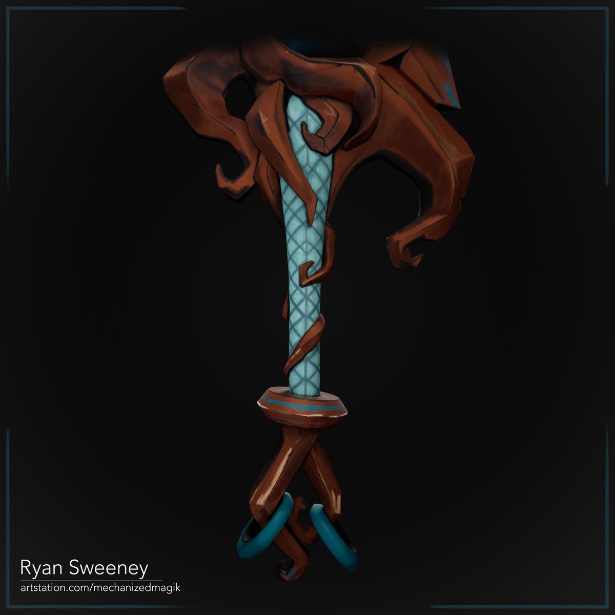 More images from the Soul Blade project. Close up detail of the area around the eye and on the handle.

#gameart #stylized #propmodel #UnrealEngine #lowpoly #handpainted #ArtistOnX
