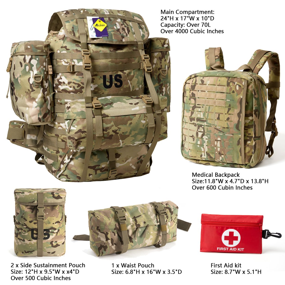AKmaxcn's tweet image. Military backpack with a medical kit. Be prepared for any situation. Ready for action. #MilitaryBackpack #MedicalKit #AdventurePrepared.
