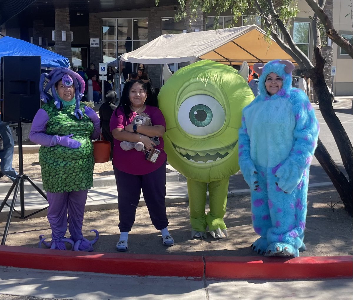 SCAPDArizona's tweet photo. San Carlos Apache Police Communications Department participated in San Carlos Tribe Annual Employee Halloween Celebration.  Taking third for best group go Monster Inc.    

 Have a happy and safe Halloween!!! https://t.co/pBtuhZzOLs