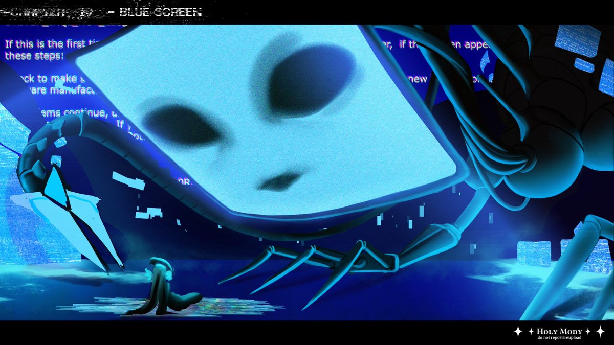 OnlyModyx's tweet photo. Prompt - Blue Screen
"I'm scared"
#ActuallyInfected #ActuallyInfected2024 https://t.co/1eVxYzfsgu