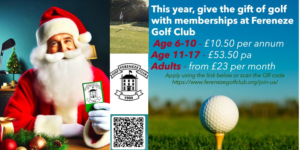 Give the gift of <a href="/ferenezegc/">Fereneze Golf Club</a> this Christmas 🎄 🏌️‍♂️🏌️‍♀️⛳️🎅

ferenezegolfclub.org/give-fereneze-…