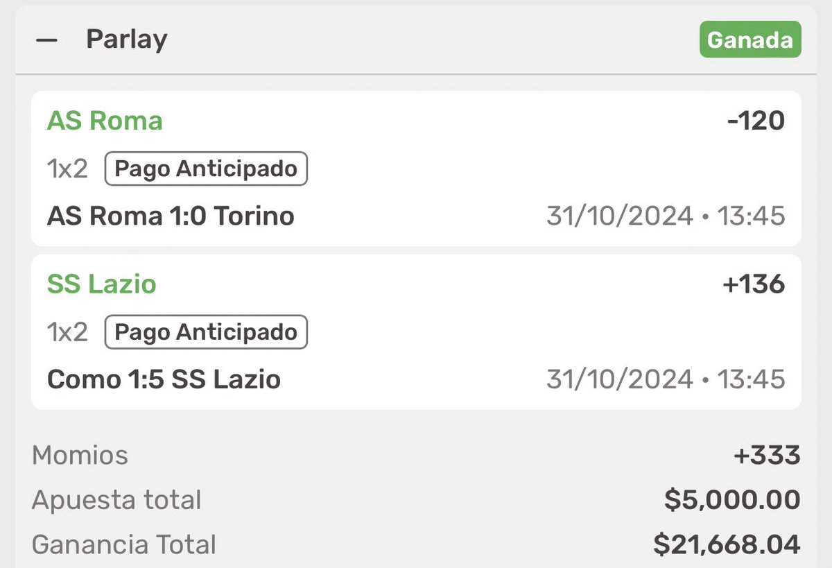 Hoy que no la compartí me trató bien la serie A, lo pensé mil veces antes de meterla porque nomas no me convencia, y al final me decidí y gané😍 chulada de +333