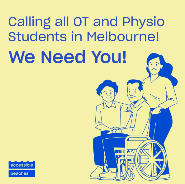 accessiblebeach's tweet photo. 🌊 OT and Physio students in Melbourne! We need volunteers to assist with beach wheelchairs at Frankston Beach on Nov 30, 1:30-4:30 PM. Email bern@accessiblebeaches.com! https://t.co/zVLTzbzfrW