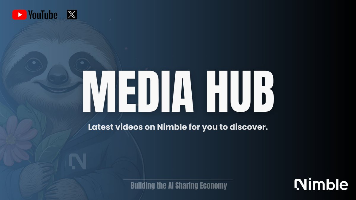 Nimble_Network's tweet image. 📢Missing our #NimbleTechBytes and #AIPanel? Curious about @Nimble_Network and anything AI?

Our MEDIA HUB has it all: nimble.technology/media

Dive in and see how we’re making AI accessible for everyone through a series of engaging videos!