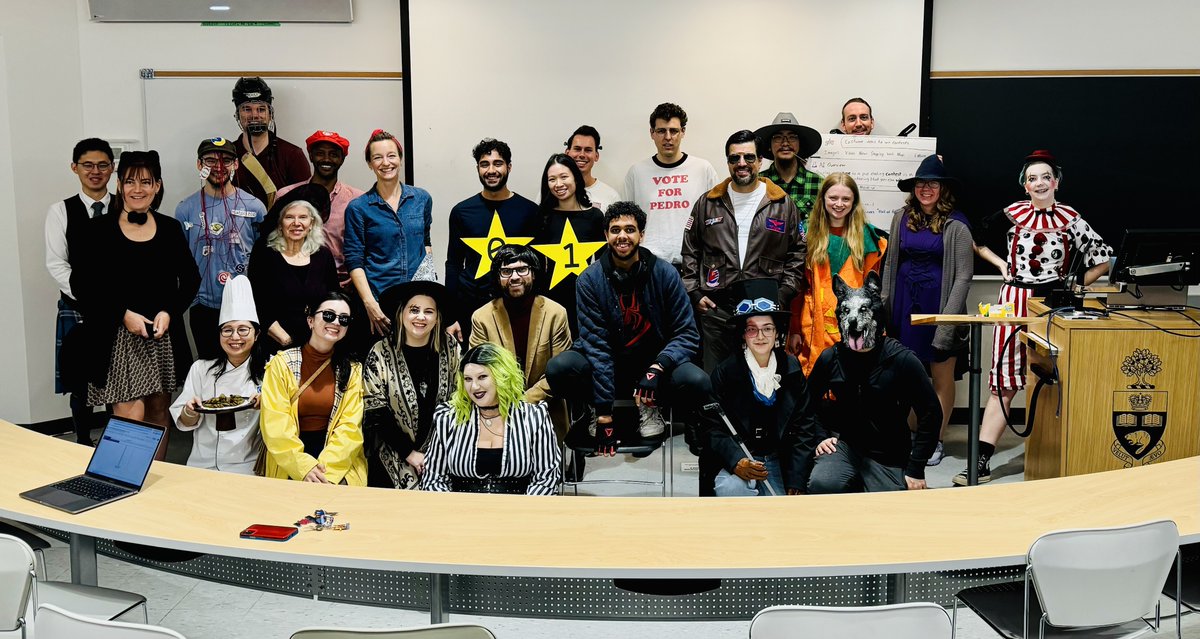🎃 Happy Halloween from the #UofT Astro community! 🎃

Pictured are the participants from the first annual Dunlap Halloween Costume Contest.

 #UofTAstro #Halloween2024 #SpookySeason #CosmicCostumes