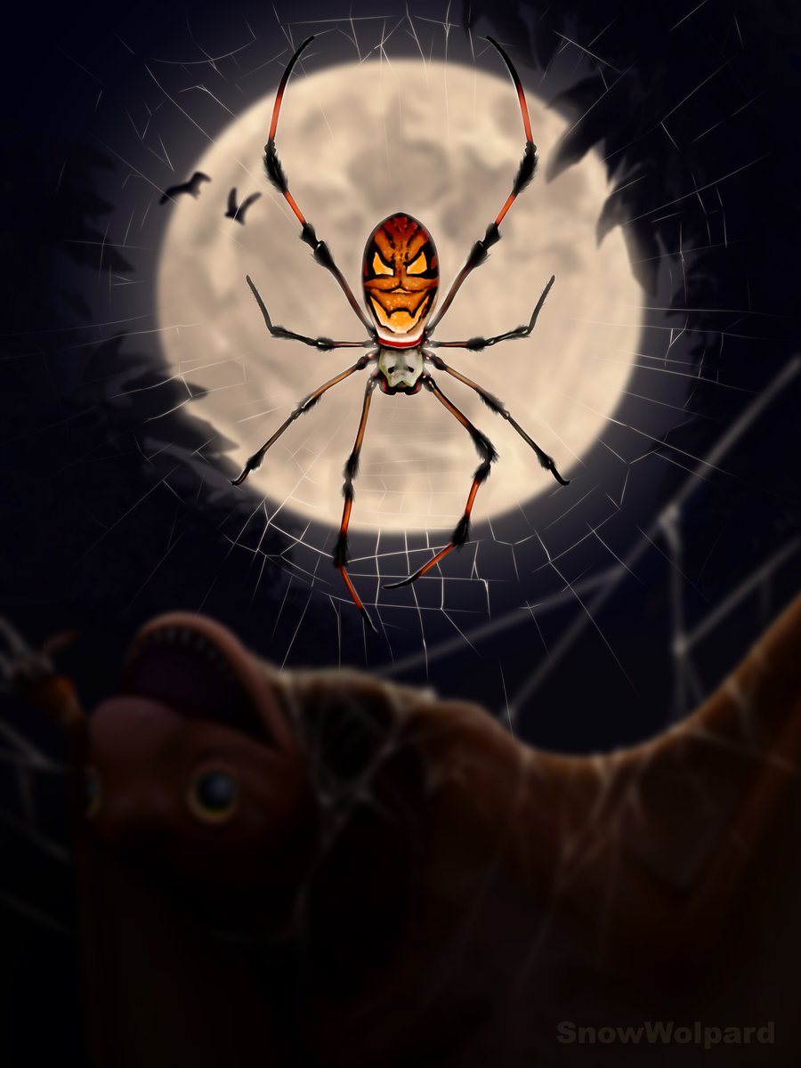 Happy Halloween!  🕷️🕸️🦇

 Mongolarachne jurassica was an araneomorph spider from the Jurassic period. It would have primarily eaten invertebrates but may have occasionally caught small vertebrates.