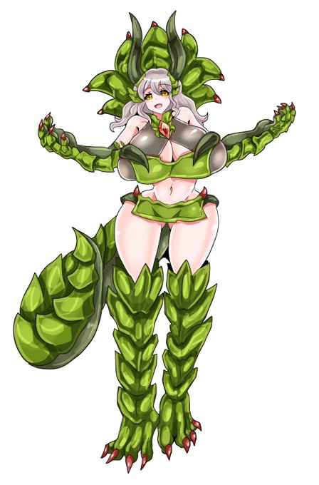 #monstergirl #魔物娘図鑑 #monstergirlencyclopedia #魔物娘図鑑二次 トリケラトプス系ドラゴンさん。 