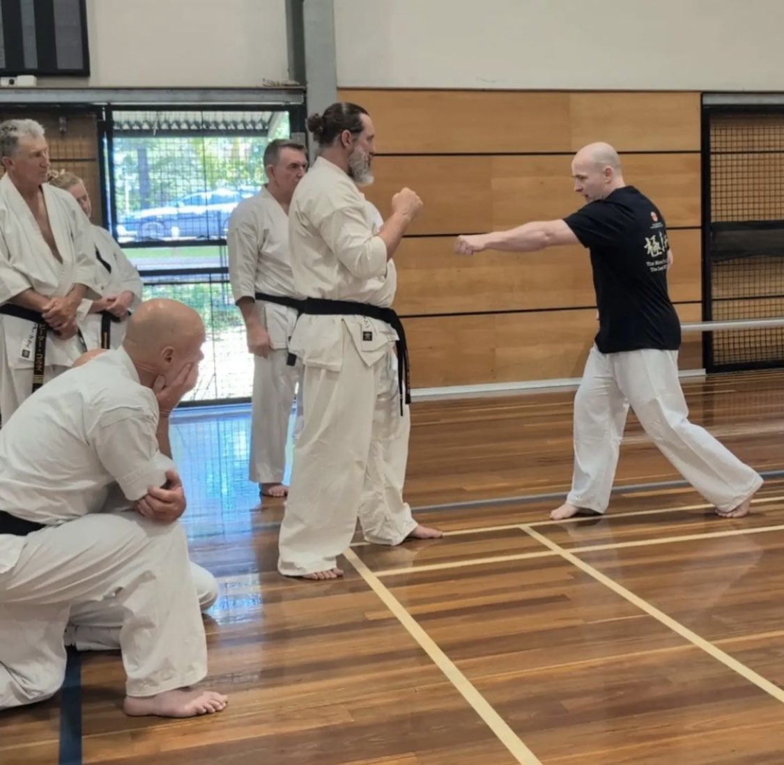 mitchkochonda's tweet photo. Day two, footwork session with Sensei Garry O’Neill. 

At one point the greatest pound for pound Kyokushin tournament fighter on the planet. 

This was an incredible training session. https://t.co/dDPCfaQY48
