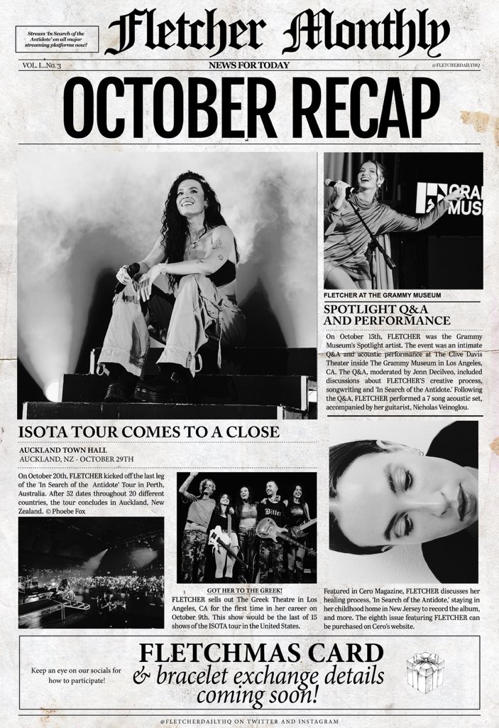 FletcherDailyHQ's tweet image. last day of the month means a new edition of fletcher monthly is here! 📰