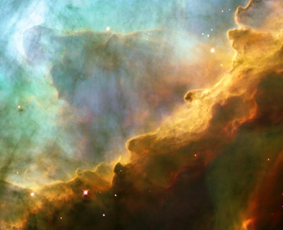 Wishing you a joyful #Diwali!
 
Just as the cosmos lights up our universe with endless wonder, Diwali illuminates our homes and hearts. In this image, <a href="/NASAHubble/">Hubble</a> captures a hotbed of star formation within M17, aka the Omega Nebula: go.nasa.gov/3Yso6qu