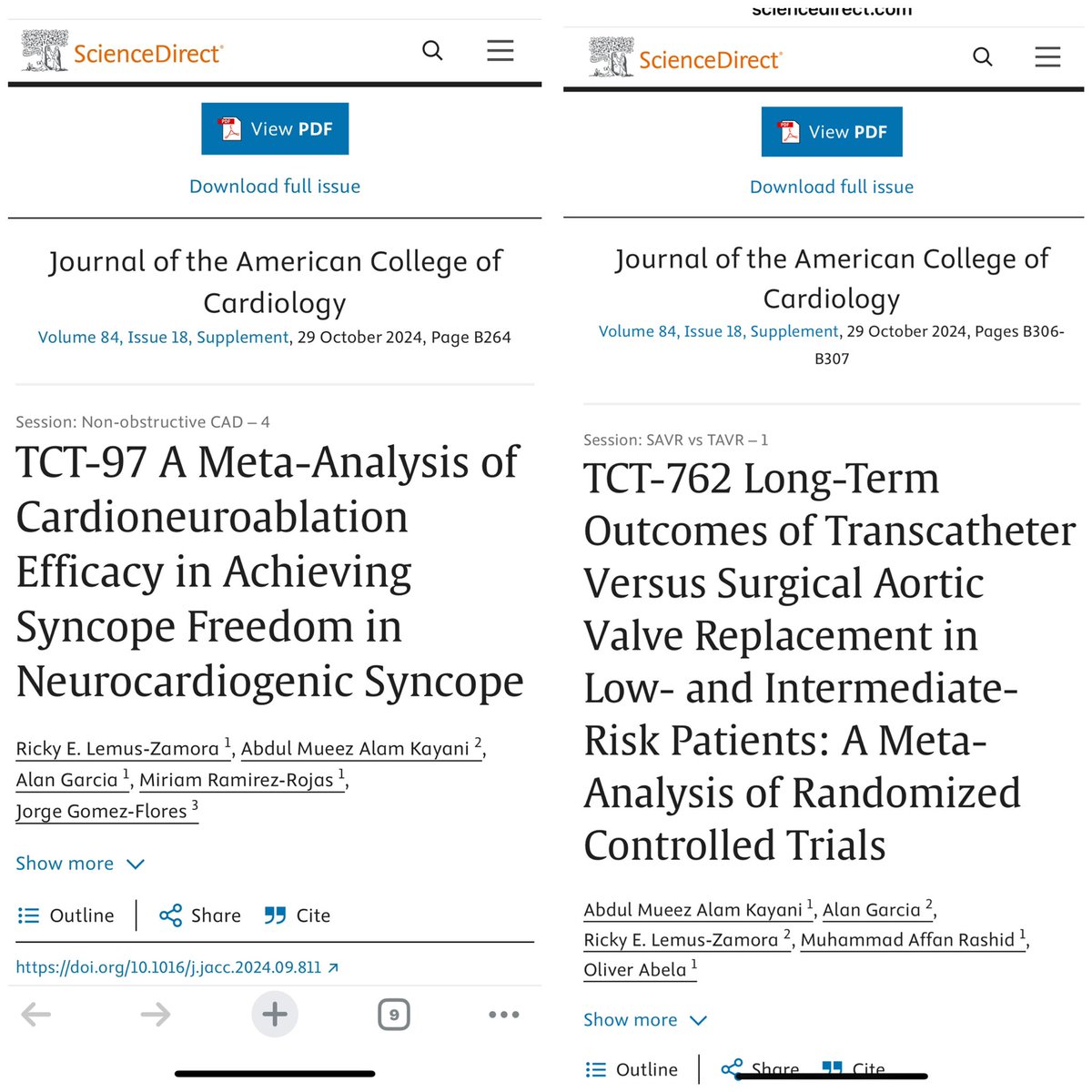 Alan Garcia MD (@alangarc94) on Twitter photo Happy to share two new abstracts published at the <a href="/TCTConference/">TCT Conference</a> 2024. Now available in <a href="/JACCJournals/">JACC Journals</a>
Great team work <a href="/RickyLemusMD/">Ricky Lemus, MD</a> <a href="/MueezKayani/">Abdul Mueez Alam Kayani</a> 🫀🫀<a href="/IUIntMed/">Indiana University Internal Medicine</a> Happy to share two new abstracts published at the <a href="/TCTConference/">TCT Conference</a> 2024. Now available in <a href="/JACCJournals/">JACC Journals</a>
Great team work <a href="/RickyLemusMD/">Ricky Lemus, MD</a> <a href="/MueezKayani/">Abdul Mueez Alam Kayani</a> 🫀🫀<a href="/IUIntMed/">Indiana University Internal Medicine</a>