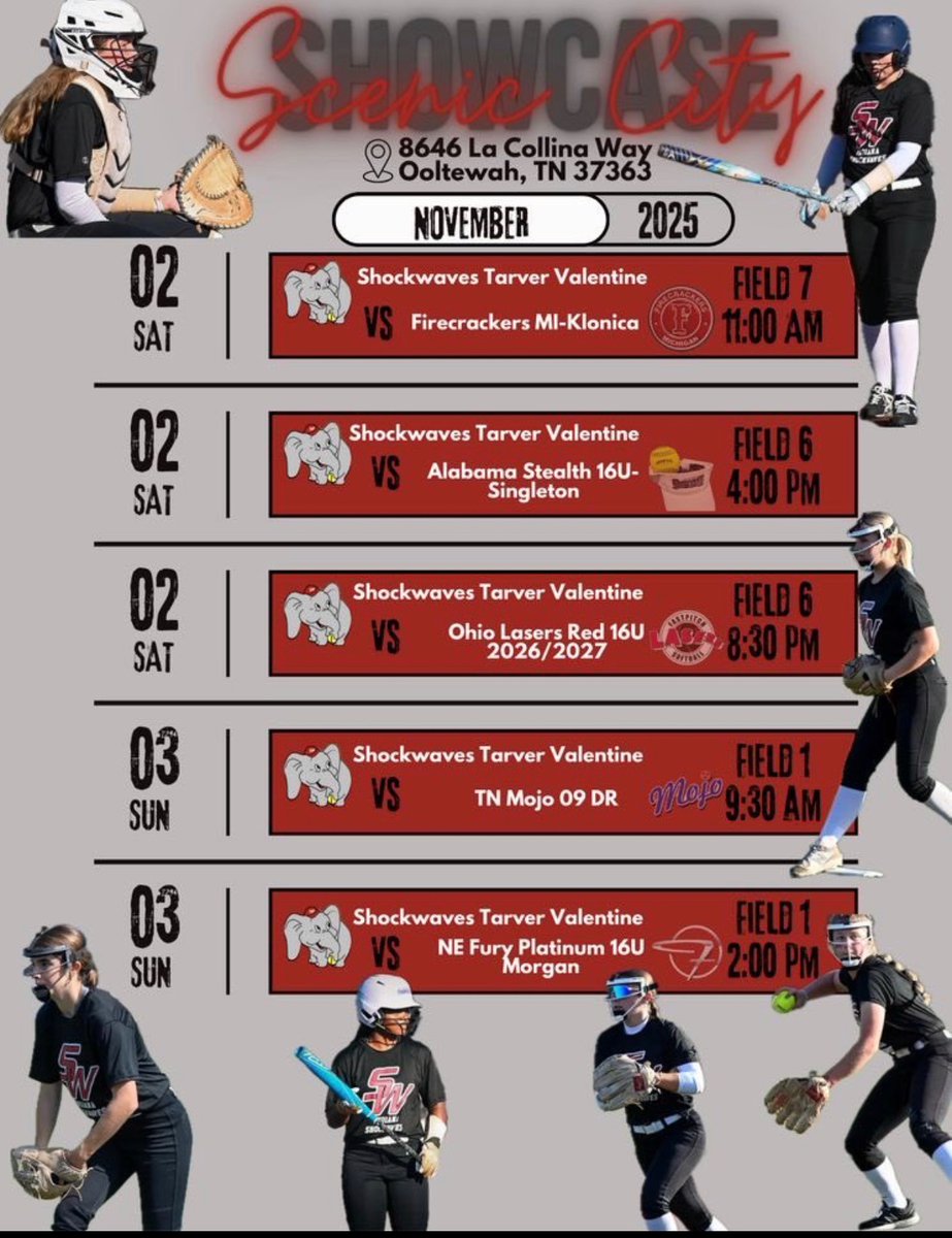 We are ready to play!!! Let’s Go ladies! 🥎 🐘