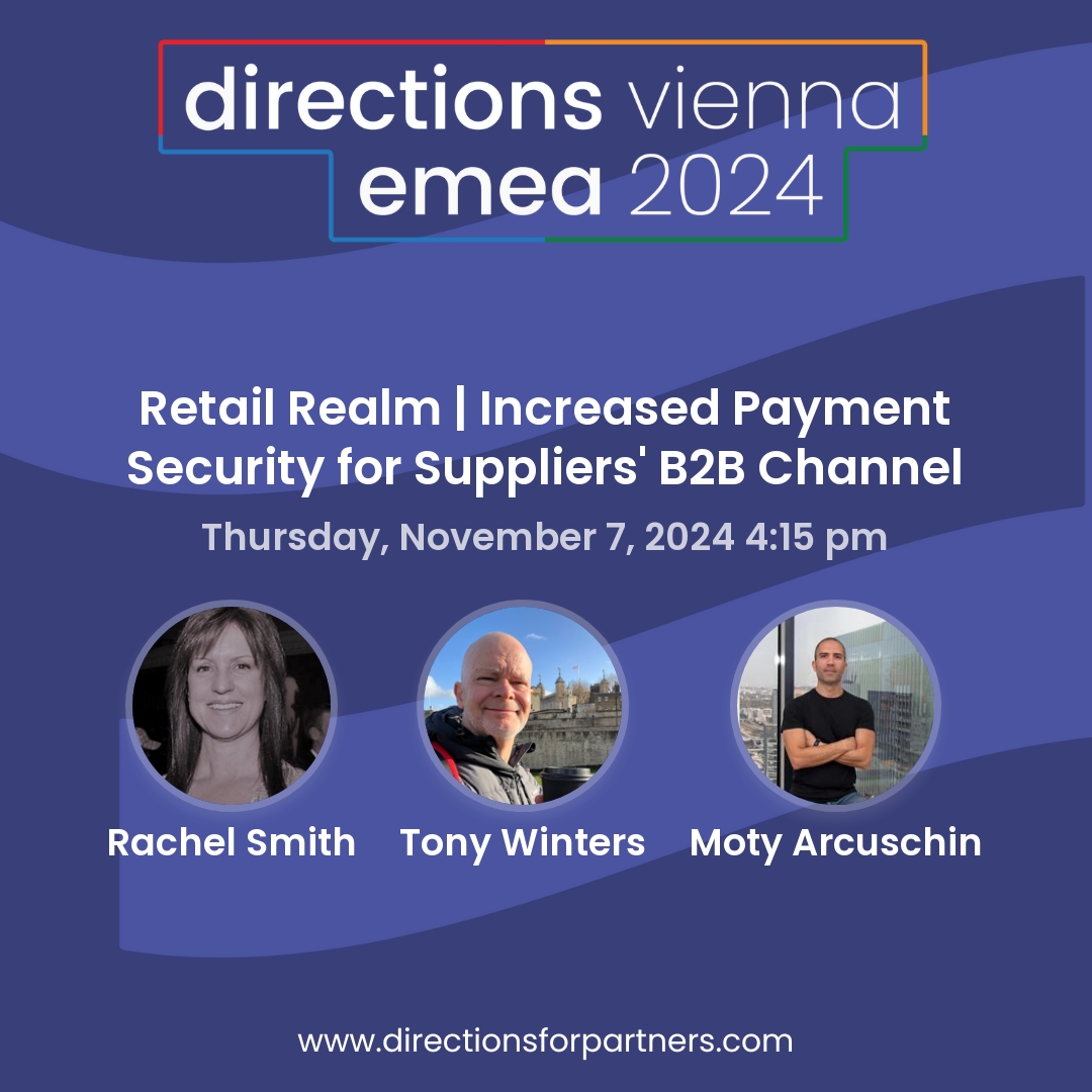 Retail Realm (@rrdistiusa) on Twitter photo Join us at Directions EMEA for an exclusive speaker session!
Enhanced Payment Security for the B2B Supplier Channel on November 7 in Vienna
sales@retailrealm.com
#DirectionsEMEA #Sensepass #MAXPayGlobal #DirectionsEMEA2024 #MSDYN365BC #MSDYN365 #BusinessCentral #Microsoft #Vienna Join us at Directions EMEA for an exclusive speaker session!
Enhanced Payment Security for the B2B Supplier Channel on November 7 in Vienna
sales@retailrealm.com
#DirectionsEMEA #Sensepass #MAXPayGlobal #DirectionsEMEA2024 #MSDYN365BC #MSDYN365 #BusinessCentral #Microsoft #Vienna