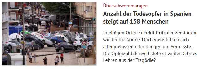 kiesundschotter's tweet photo. Der Anschlag in #Solingen ist über Wochen das prägende Thema in Deutschland. Da muss man was machen! Sondersendungen, Krisengipfel, neue Gesetzte. Sofort! 

Paar Wochen später werden in Spanien ganze Städte überflutet. Jetzt schon 158 Tote. Aber das ist jetzt halt mal so. https://t.co/lTnxUP2GzC