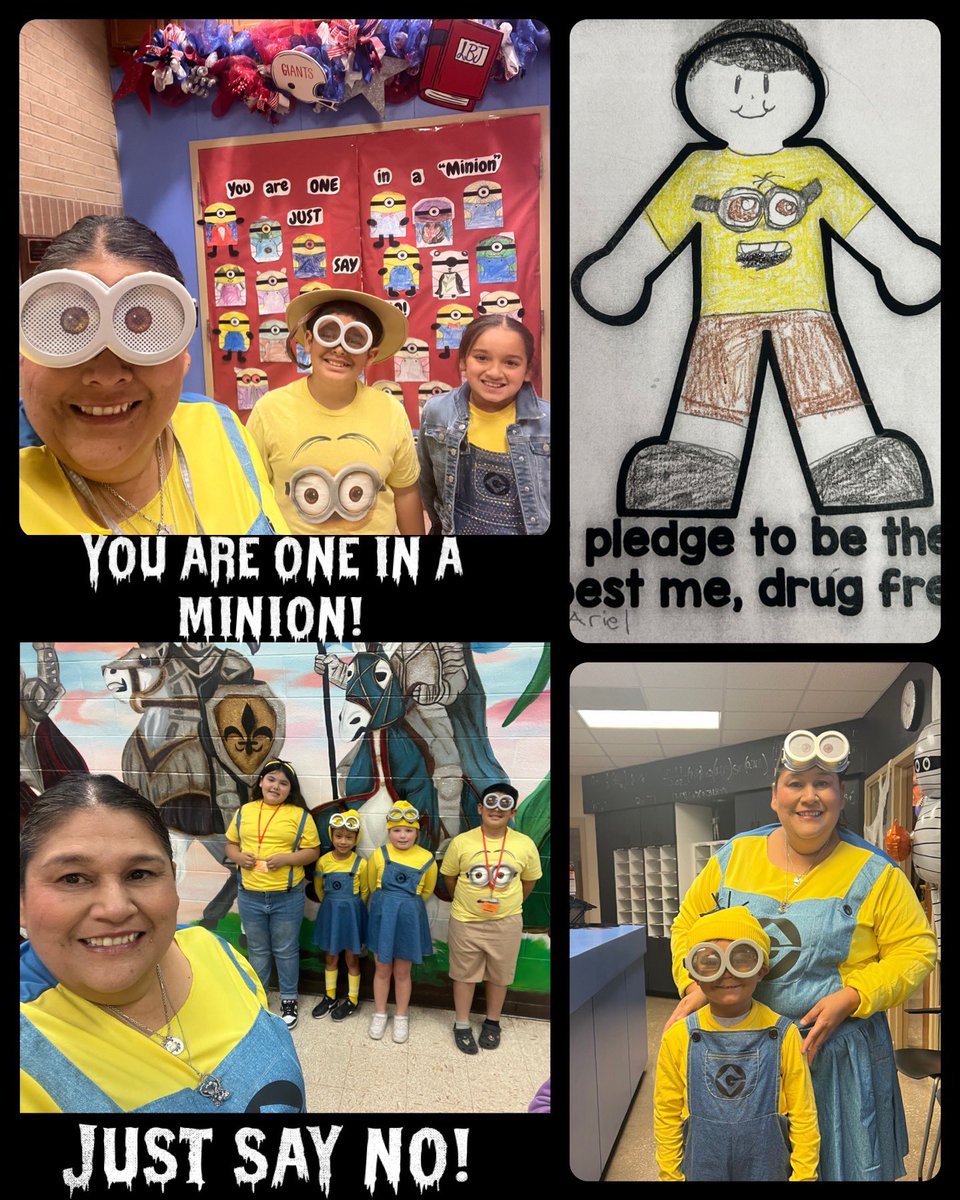 LBJelementary's tweet photo. Life is a movie! Film Drug Free! 🎥🍿
Minion Movie Theme in the LBJ Library!
Knights are One in a "Minion!"
#RedRibbonWeek2024 @LydiaYbarra24 @EctorCountyISD @LBJelementary #ecisdlibraries https://t.co/PWYgmxx51E