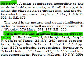 RevivingIsrael's tweet photo. Black's Law Dictionary, definition of a "person", 4-7th Editions. https://t.co/pkkzLCrIZ2