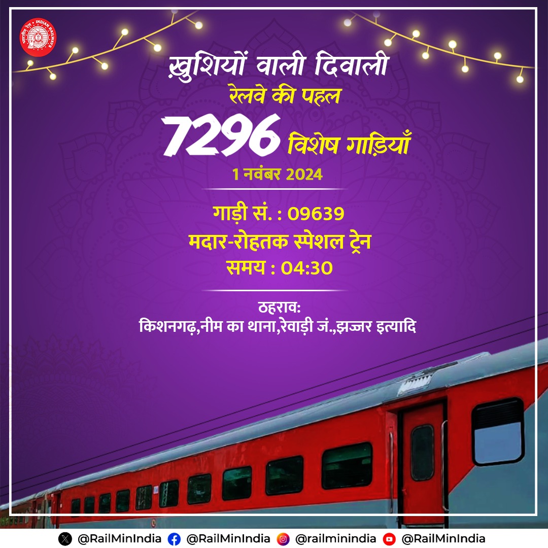 Ministry of Railways (@railminindia) on Twitter photo 