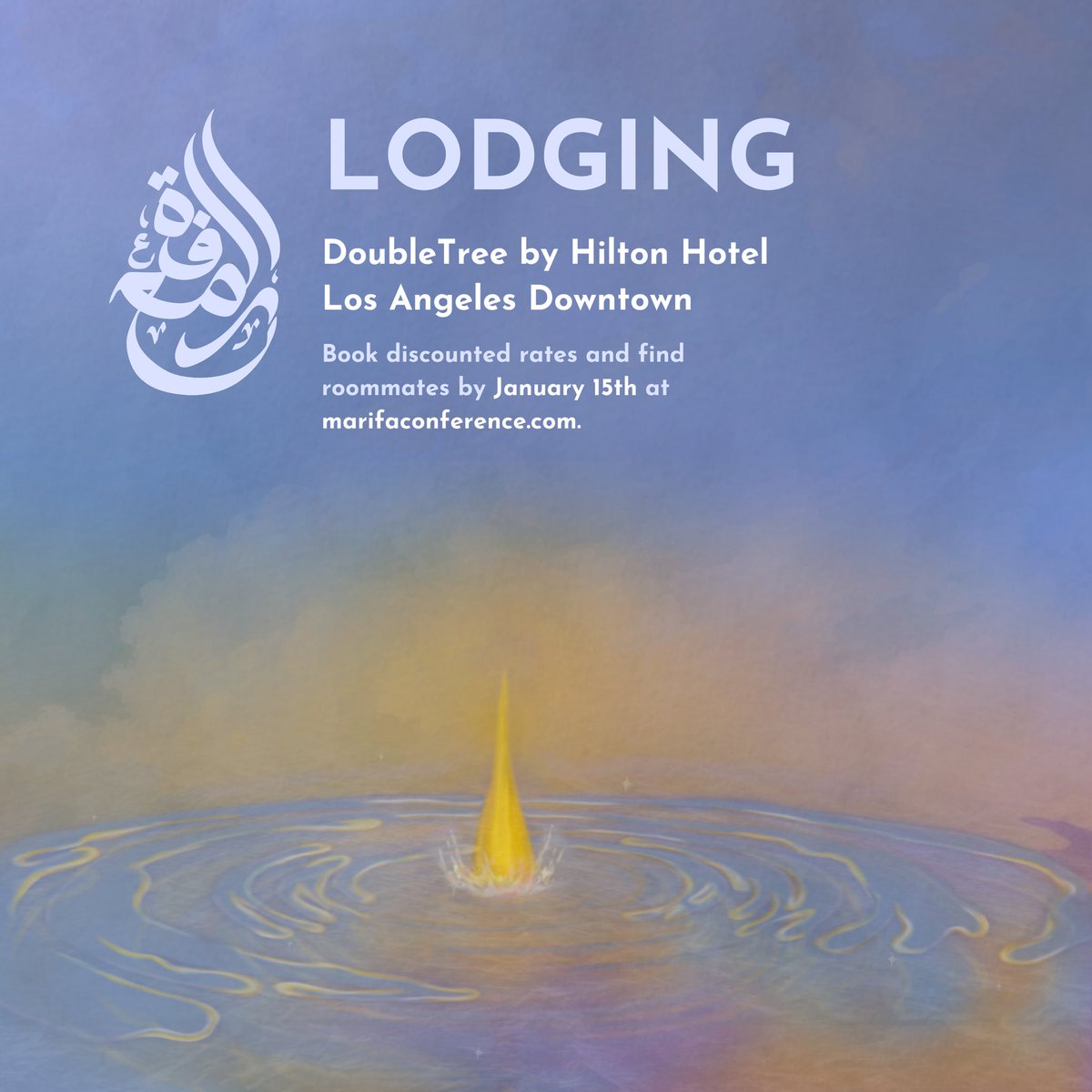 MarifaPrograms's tweet image. Book your rooms for Ma’rifa 2025! We are partnering with the DoubleTree by Hilton Hotel Los Angeles Downtown  🌃🏨to offer a limited block of rooms at a discounted rate of ~$197/night. Be sure to secure your spot ASAP!

To book or find roommates, visit marifaconference.com! 🤲