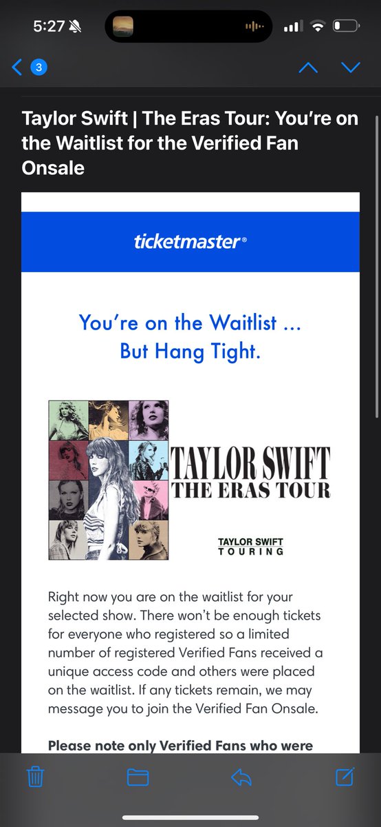 Dhaul42's tweet photo. @swiftieswanttix Waitlisted but not allowed in https://t.co/Zgn0FzfTHA