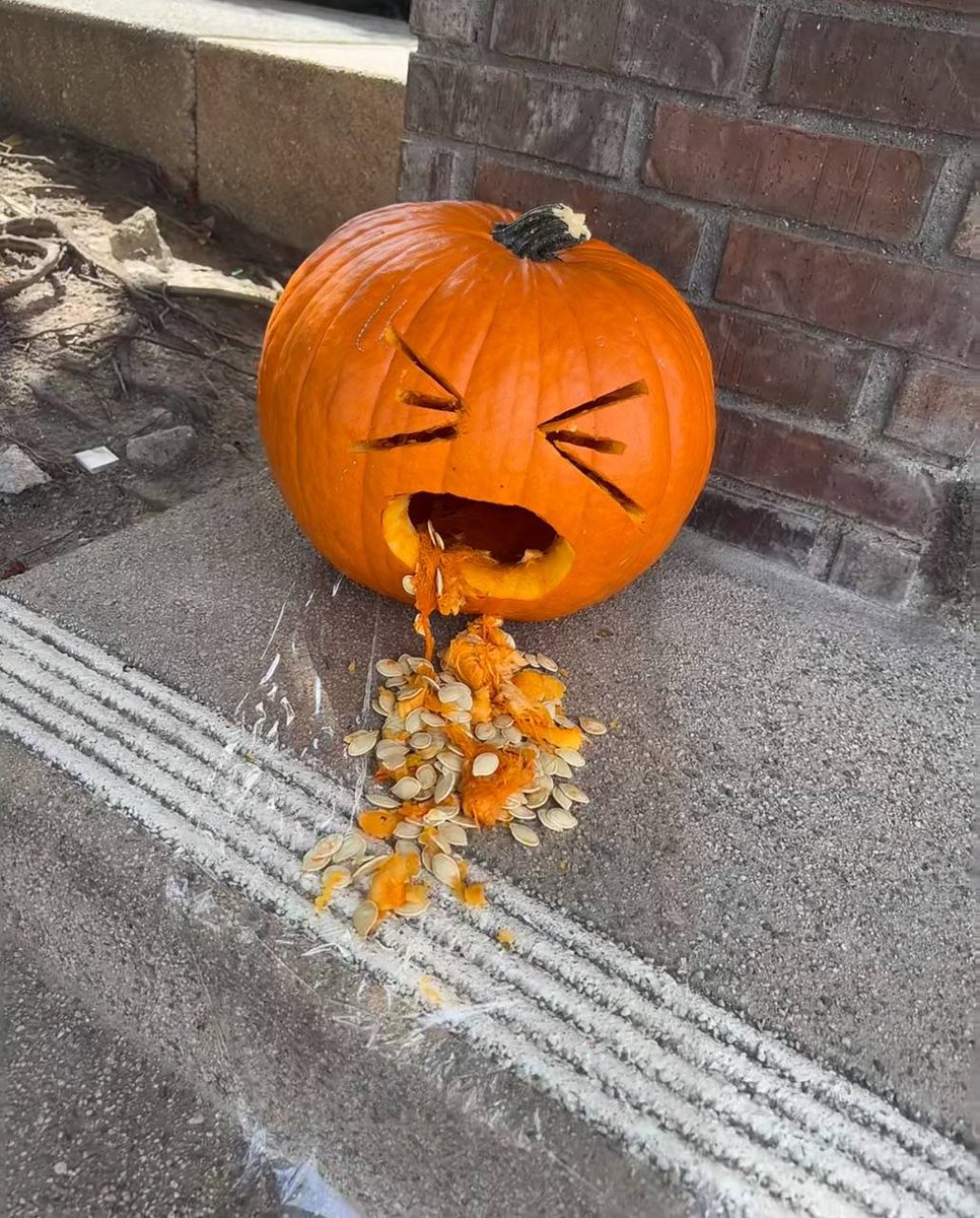 biketune2's tweet image. Happy Halloween, this is a cute little pumpkin that spits pumpkin seeds🎃🎃

The day of trick-or-treating is coming to an end👻