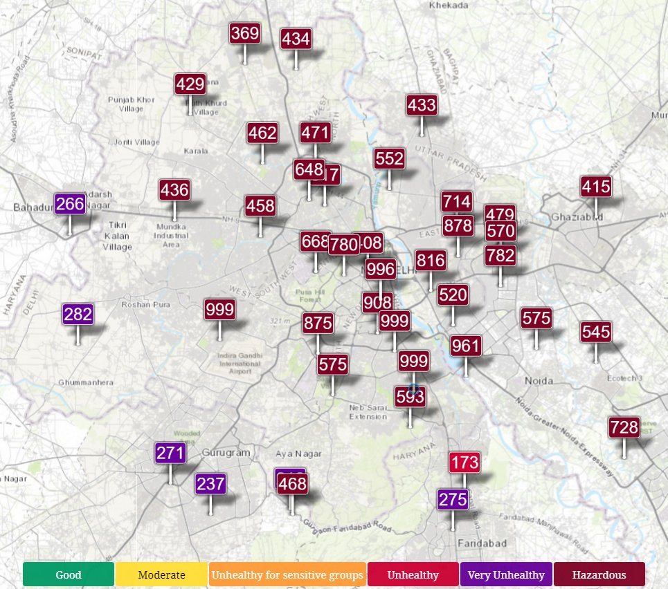 nirvanaball's tweet photo. Delhi/NCR Air Quality Index (4 AM, 1st November 2024) https://t.co/wXr5mapBmg