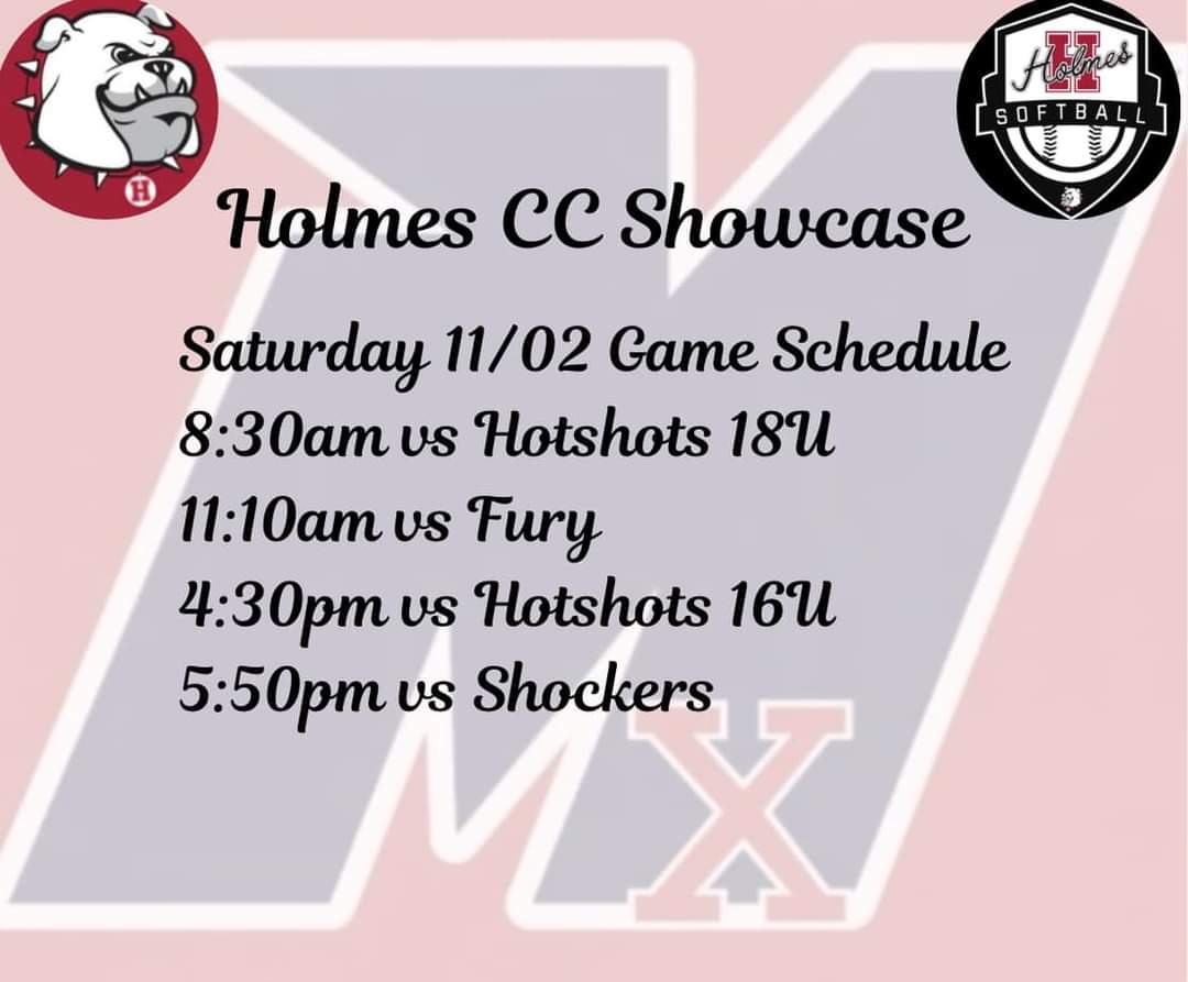 This weekends schedule <a href="/hccsoftball/">Holmes Community College Softball</a>
Come out and see us or catch us on Gamechanger. 
<a href="/MSDeltaSB/">Mississippi Delta CC Softball</a> <a href="/UWA_Softball/">UWA Softball</a> <a href="/HindsCC_SB/">Hinds CC Softball</a> <a href="/MCCEaglesSB/">MCC Eagles Softball</a> <a href="/careywsoftball/">William Carey Softball</a> <a href="/MeaganBond007/">Meagan Bond</a> <a href="/NWCCSoftball/">Northwest Ranger Softball</a> <a href="/ECCCSoftball/">ECCC Softball</a> <a href="/UUAthleticsSB/">Union University Softball</a> <a href="/UAMonticello/">University of Arkansas at Monticello</a> <a href="/LyonScotsSB/">Lyon College Softball</a> <a href="/BriannaDollar/">Brianna Dollar</a>
 web.gc.com/teams/FhvjD0u1…