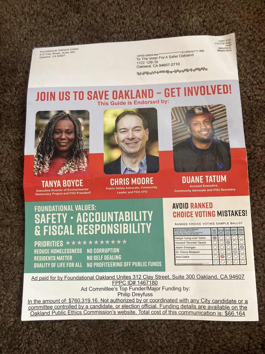 ZZZZZZZZZZZack's tweet image. This mailer backed by a committee whose top funder is Philip Dreyfuss supports both recalls and also is against a tax measure for wildfires, expanding the public ethics commission, and state props for public school bonds, ending involuntary servitude, reaffrimig same sex marriage