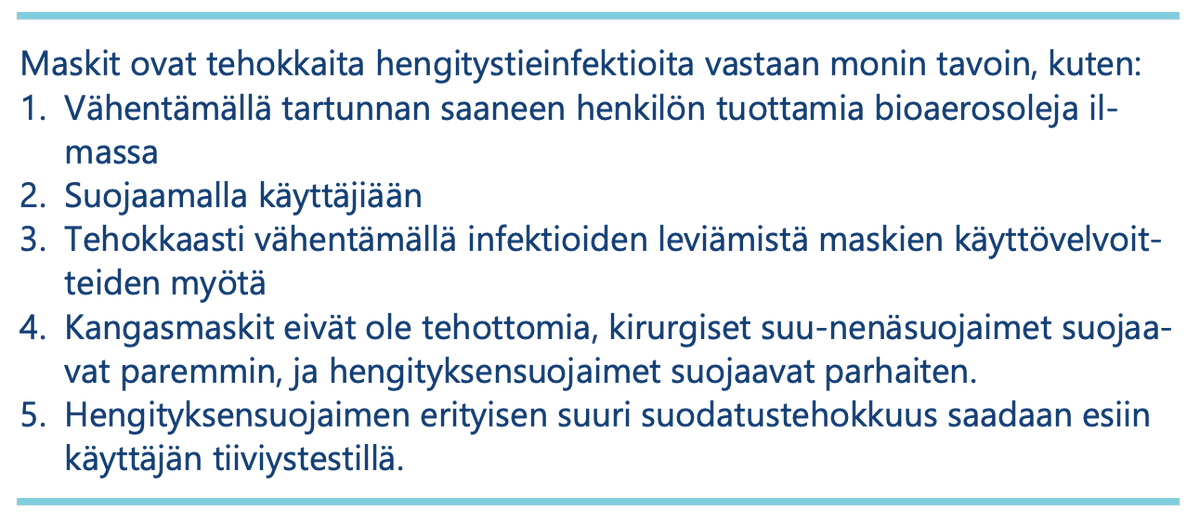 "Työpaikoilla on oltava tietoisia väestössä liikkuvista taudinaiheuttajista ja otettava käyttöön sairastumisia ehkäiseviä toimenpiteitä."

Mitä jos suojaimet olisivat osa normaalia keinovalikoimaa, kuten Aasiassa? 
Epidemiassa arki jatkuisi, vaikka tartuntoja torjutaan.