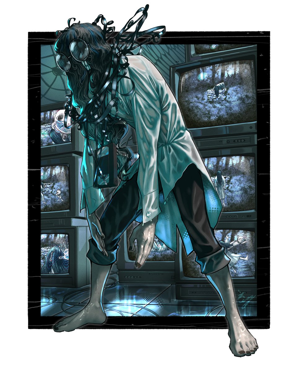 Okarun, but possessed by Sadako.
#Dandadan #Sadako