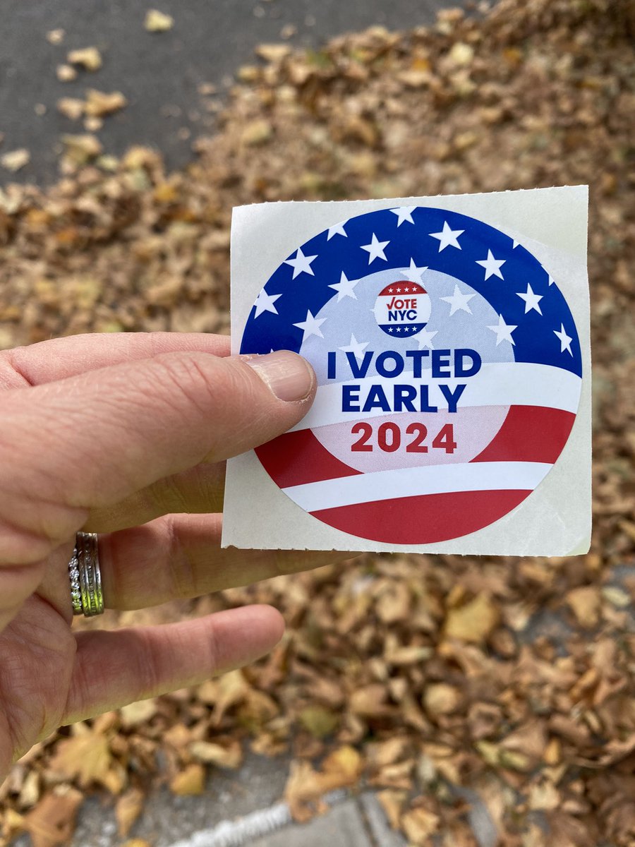 AnnaBauerCarr's tweet photo. @BeschlossDC I voted on first day of early voting in NYC, last Saturday. Exhilarating. Allowing myself to feel hopeful. 
#NotGoingBack https://t.co/hULbLWX4ZM