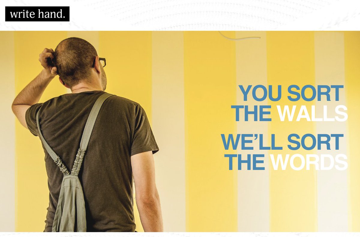 WriteHandES's tweet image. Write Hand is a smart, bespoke resource that helps businesses of all sizes remove the headache and hassle of editorial.

So whether you’re into a painting, panelling or repointing, Write Hand can ease the burden of words, leaving you to focus on what truly makes you and your…