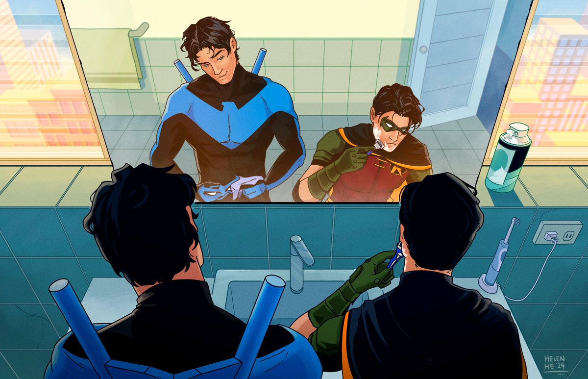 pre-patrol, birds of a feather vibes🥹
#nightwing #robin #dccomics