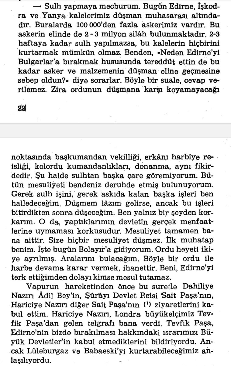 Balkan Savaşları döneminde Mahmut Şevket Paşa Edirne'yi bile gözden çıkarmış. Lozan gerçekten büyük başarı bu memleket için..