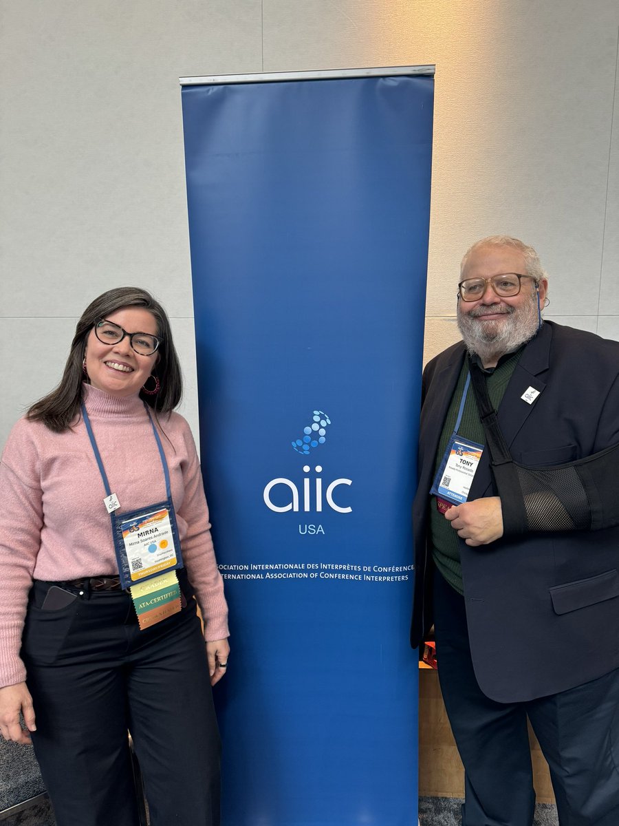 AIIC USA is in Portland for @ATA65. We are talking to people who stop by our table about the wonderful things that are happening in the association and plans for the future. Stay tuned! #conferenceinterpreting #conferenceinterpreters