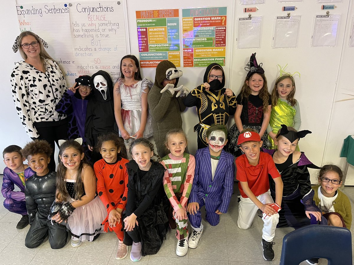 MissJeffery3's tweet photo. Happy Halloween from the Grade 2/3’s 🎃 
Be safe out there tonight everyone! 
#Halloween 
@sttcatholic https://t.co/b6c7djDfoW