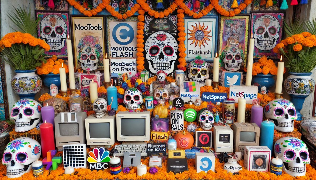 silvercorp's tweet image. Les dejo mi altar de muertos

#mootools #flash #disket #netscape