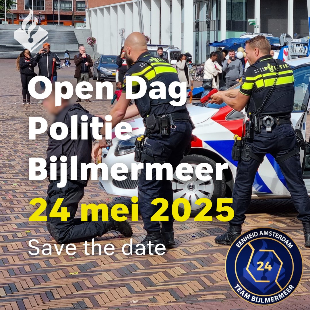 Zet 24 mei 2025 alvast in je agenda, want dan organiseren wij weer een open dag voor onze inwoners en andere geïnteresseerden. 
Zien we je dan? 
#politiebijlmermeer #amsterdamzuidoost
