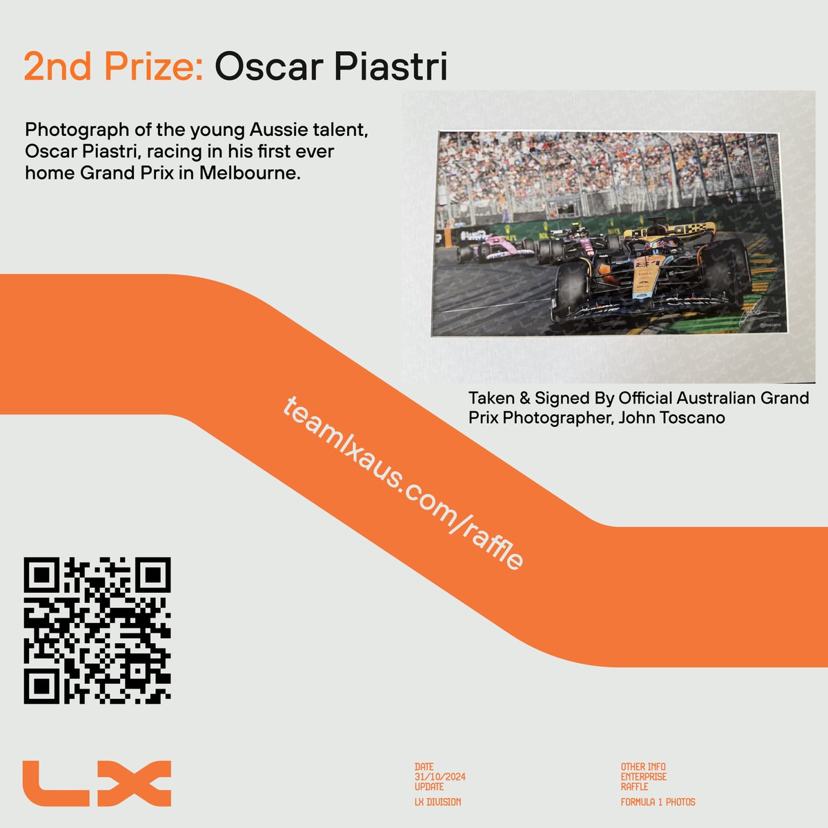 teamlxaus's tweet photo. Prize 2! Oscar Piastri https://t.co/R2aRm0G14H