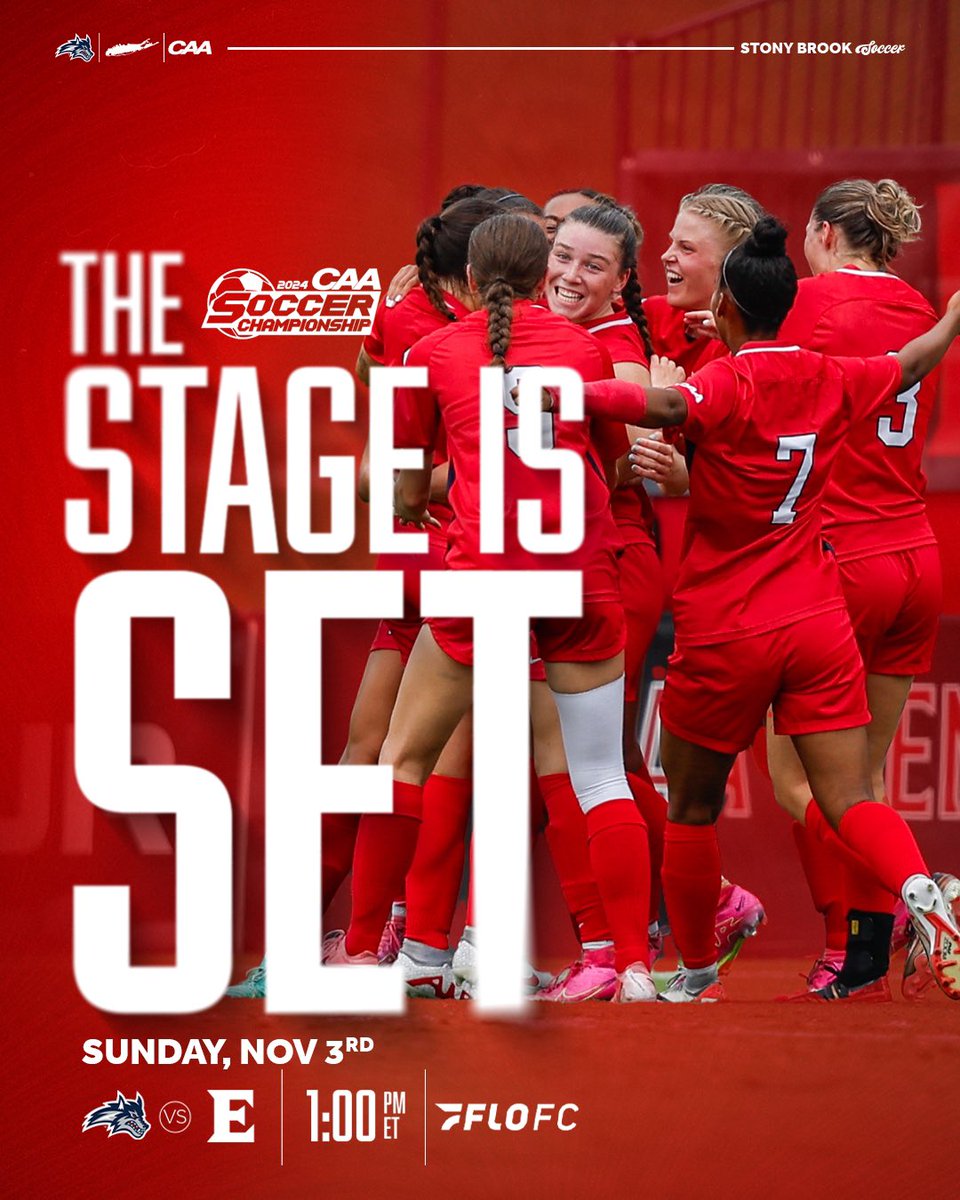 The stage is set 🍿

🆚 Elon
📆 Sun., Nov. 3
⏰ 1:00 p.m.
📍 Stony Brook, N.Y.
🏟️ LaValle Stadium

🌊🐺 x #CAASoccer