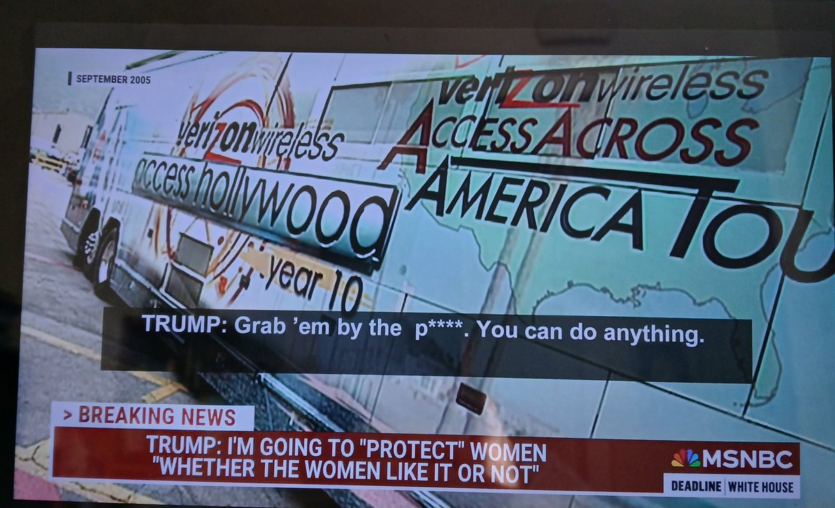 Alamar9's tweet image. Thank you @NicolleDWallace for this segment on @realDonaldTrump, The Rapist, telling 'women' that 'he &amp;amp; only he,'  has the right to 'grab', fuck any woman he chooses! #TrumpisGarbage