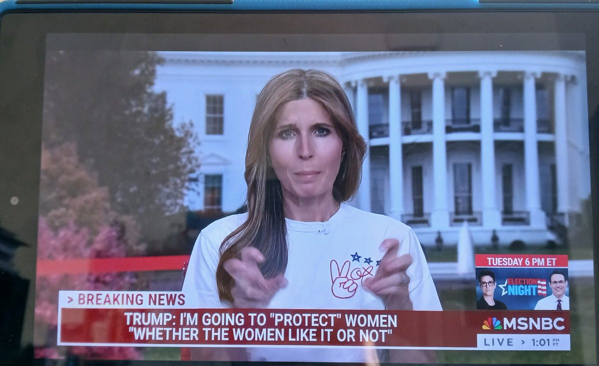 Alamar9's tweet image. Thank you @NicolleDWallace for this segment on @realDonaldTrump, The Rapist, telling 'women' that 'he &amp;amp; only he,'  has the right to 'grab', fuck any woman he chooses! #TrumpisGarbage