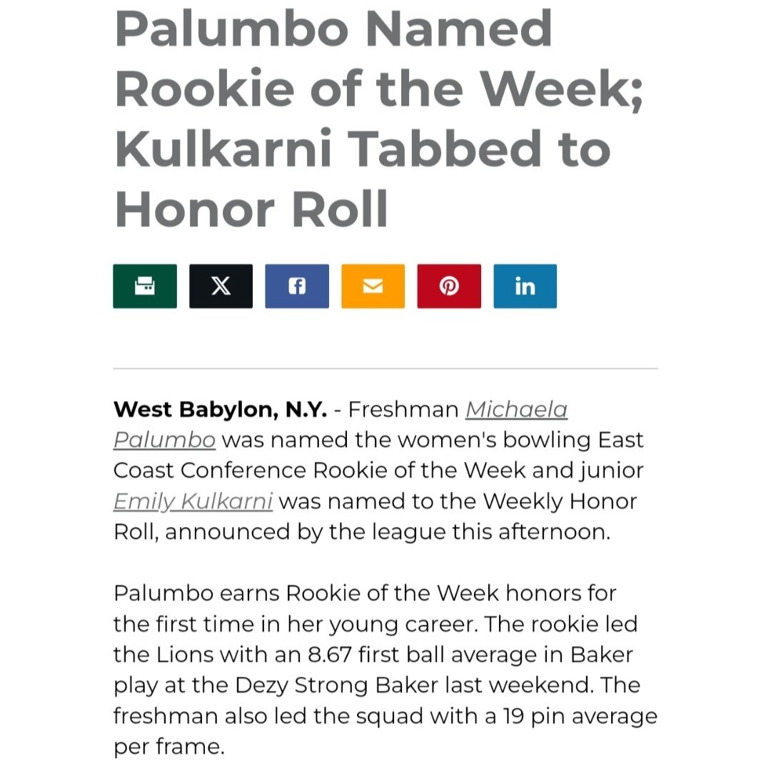 Rookie of the Week! Proud of you kiddo! 🎳🦁❤️