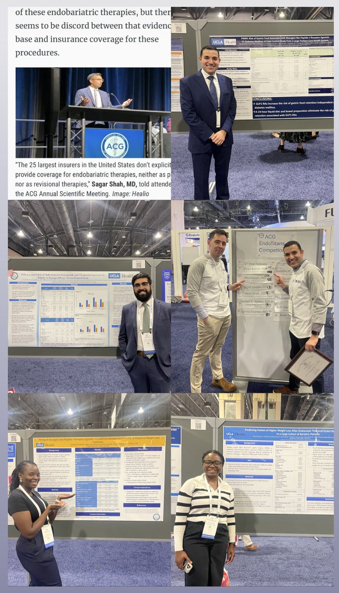 DannyIssaMD's tweet photo. A few prideful reasons made my personal #ACG2024 more enjoyable
👇🏼These rising stars 🌟 

@ArnieShahMD (1st yr fellow) for Presidential Plenary talk. Featured at Healio 👏
@bahdi_firas 1st place EndoTitans runner up Jeopardy (with Phil) mentoring students &amp; few more awards🥇🎖️
⤵️ https://t.co/c8L8354QG3