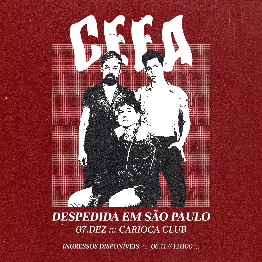 cefarock's tweet image. oi, são paulo.

quarta-feira vamos liberar as vendas do nosso último show aí, marca o alarme pra não esquecer ❤️‍🩹