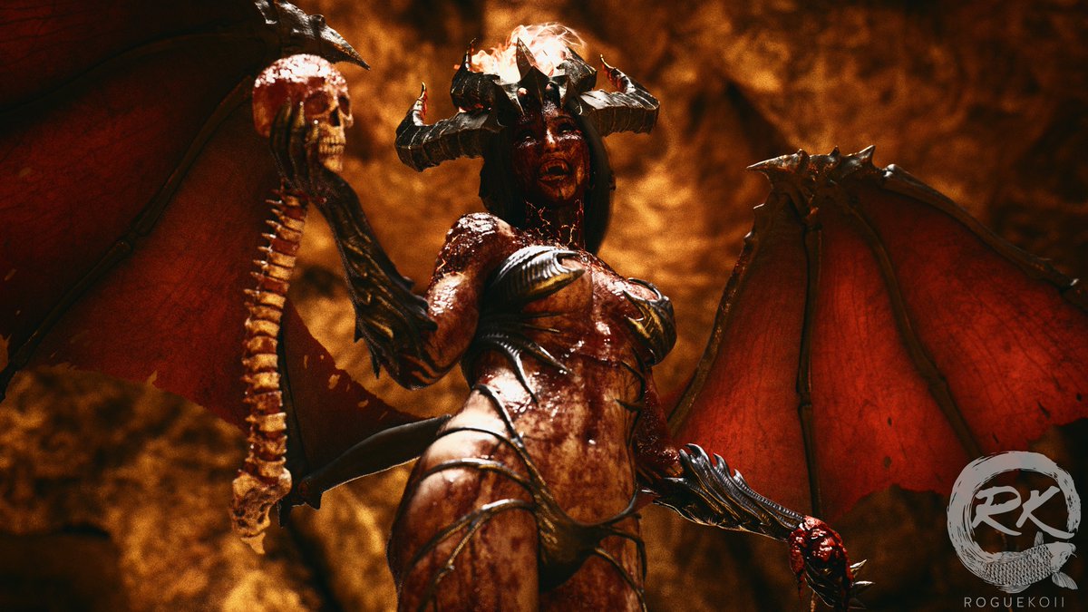 RogueKoii's tweet photo. 'The Demoness of Torment (Bloody Version)'

😈🩸 https://t.co/19igbICzt3