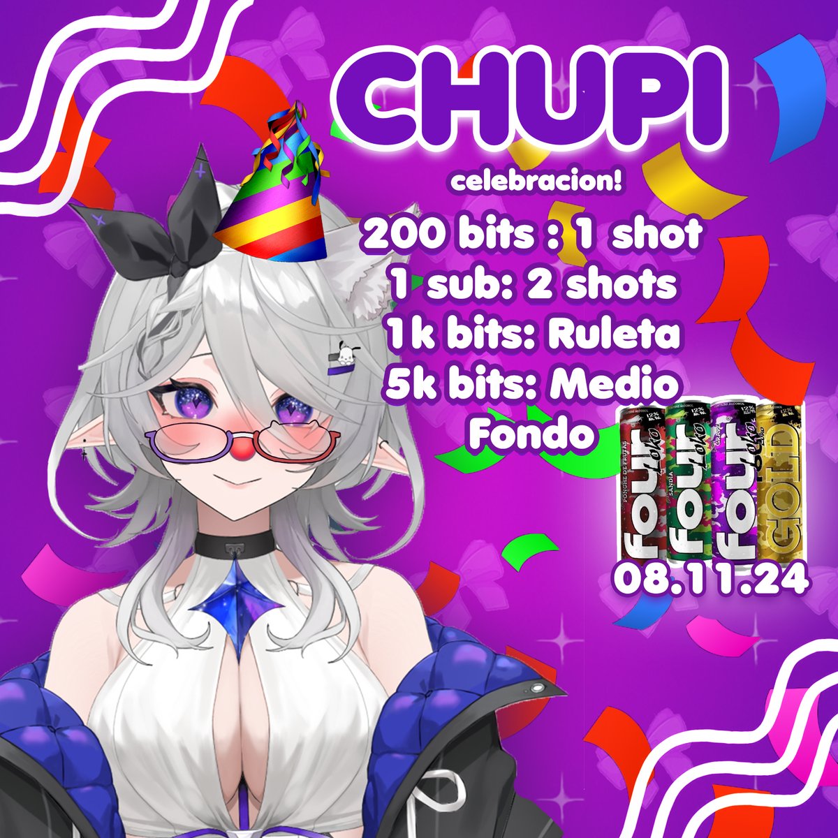 MeliPaw_'s tweet photo. 🍺CHUPI STRIM 💝
de celebración!

Hay chupi este 8 de Noviembre 🤠❤️ Celebrando la mudanza finalizada, y una nueva era comienza en todo waaaaaah

🟡Hora: 8PM Hora 🇵🇪
🔵Fecha: 08.11.24

Todo será en: https://t.co/UJ9MijGHZD https://t.co/H8XQNKPuE1